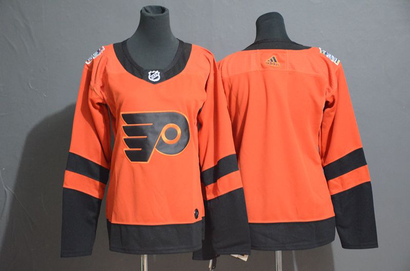 Women Philadelphia Flyers Blank Orange Adidas Third Edition Adult NHL Jersey->women nhl jersey->Women Jersey